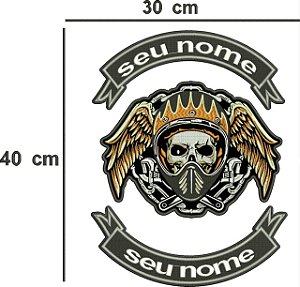 Patch Personalizado Caveira com Capacete 40x30 cm