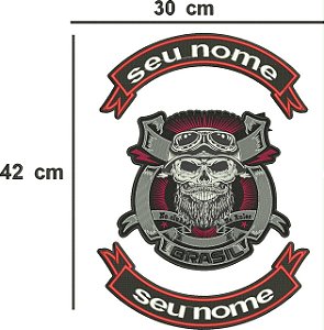 Patch Personalizado Caveira Brasil 42x30cm