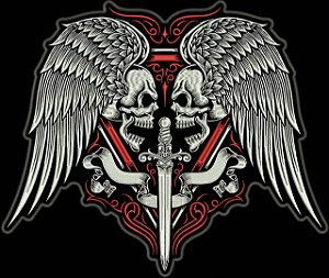 Patch Caveira Dupla com Espada