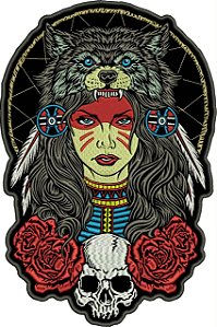 Patch India Caveira e Lobo