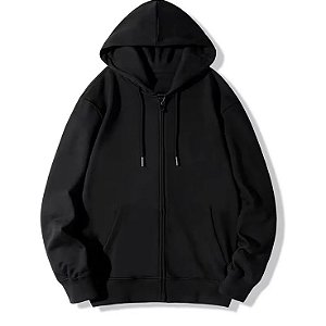 Blusa de moletom com capuz e zíper na frente