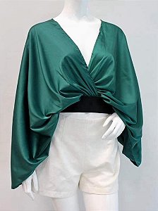 Blusa de cetim manga longa