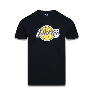 Camiseta New Era Plus Size NBA Logo - Preto