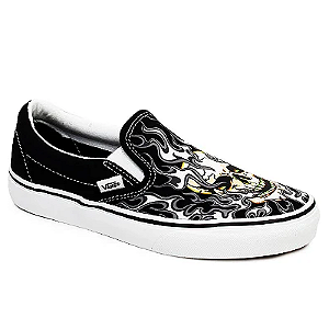 Tênis Slipon Vans Skull Preto/Caveira