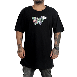 Tshirt Lost Sheep Hula Hula Oversized - Preto