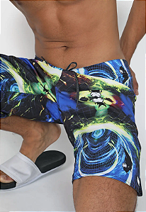 Bermuda Água Lost Reta Sheep On Darkness - Azul/Branca