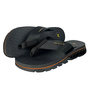 Chinelo Kenner Rakka Edição Especial Nylon - Preto/Canela