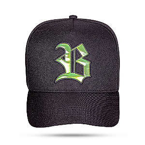 Bone BLCK Snapback Wings Holografic Verde - Preto