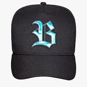 Bone BLCK Snapback Wings Holografic Azul - Preto