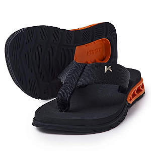 Chinelo Kenner Rakka Kids - Preto/Laranja