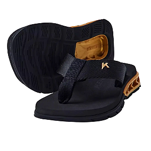 Chinelo Kenner Rakka Kids - Preto/Dourado