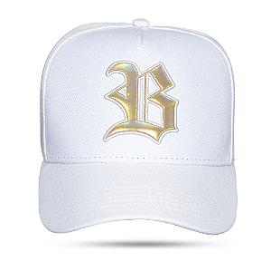Bone BLCK Snapback Wings Holografic Dourado - Branco