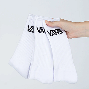 Meias Vans Classic Crew kit 3  - Branco