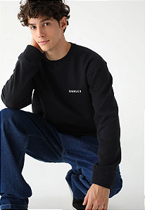 Moletom Oakley Careca Flanelado Mini Icon - Preto