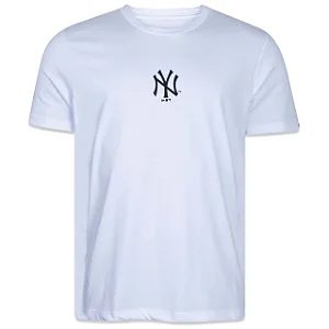 Tshirt New Era Manga Curta New York Yankees Logo Frontal - Branco