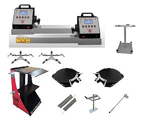 Alinhador Semi-Computadorizado (CAMBER E CASTER)  2 Cabeças com Rack Vermelho