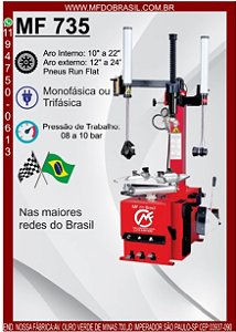 Desmontadora de Pneus com dois Braços Auxiliares Monofásica 220V MF 735-S Vermelha