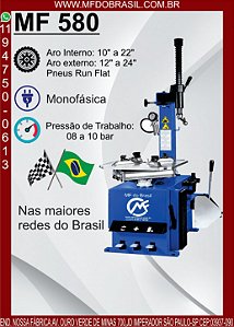 Desmontadora de Pneus Monofásica 220V até Aro 24 MF 580 Azul