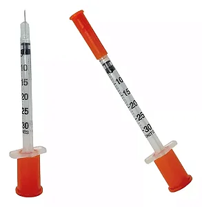 Seringa Para Insulina 0,3ml Com Agulha 6mm x 0,25mm 31G Uniqmed