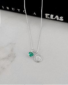 Colar Medalha Signo Virgem - Prata