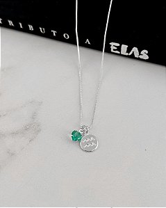 Colar Medalha Signo Aquário - Prata