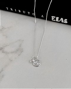 Colar Medalha Signo Câncer - Prata