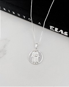 Medalha Hamsá Mão de Fátima - Prata