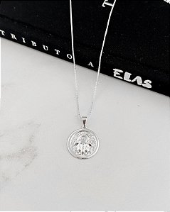 Medalha Hamsá Mão de Fátima Detalhada - Prata