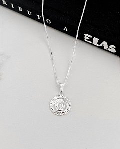 Medalha Medusa Borda Detalhada - Prata