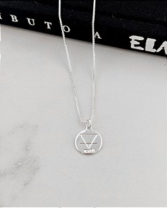 Pingente Medalha Elemento Terra - Prata