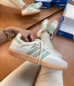 Tênis Samba Off White/Verde Tradicional