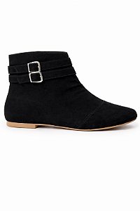 BOTA CANO CURTO FIVELA PRETA COURO NOBUCK TAMANHO ESPECIAL 41 AO 44