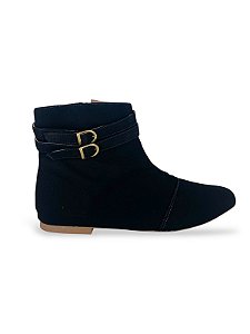 BOTA CANO CURTO FIVELA PRETA COURO NOBUCK TAMANHO ESPECIAL 41 AO 44