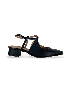 SCARPIN SLINGBACK PRETO 3CM  TAMANHO GRANDE
