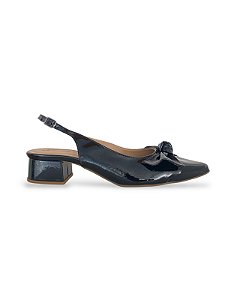 SCARPIN SLINGBACK PRETO LAÇO 3CM  TAMANHO GRANDE