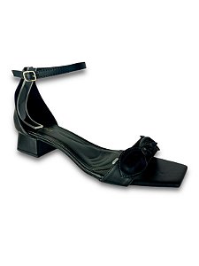 SANDÁLIA TIES PRETA TAMANHO GRANDE SALTO 3CM