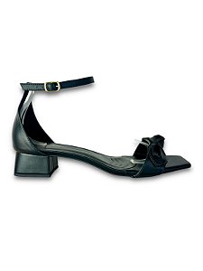 SANDÁLIA TIES PRETA TAMANHO GRANDE SALTO 3CM