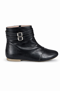 BOTA CANO CURTO FIVELA PRETA NAPA TAMANHO ESPECIAL 41 AO 44