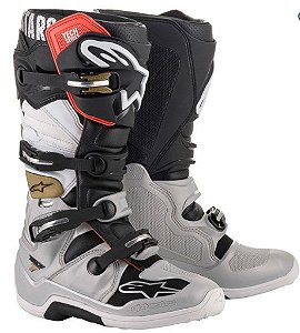 BOTA ALPINESTARS TECH 7 PRETO PRATA BRANCO OURO 11.EAN  8059175088339