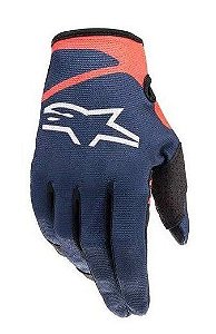 LUVA ALPINESTAR RADAR 22 AZUL ESCURO VERMELHO FLUO L