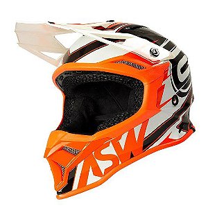 CAPACETE ASW FUSION 2.0 BLADE PRETO LARANJA BRANCO 58  EAN  7908377104839