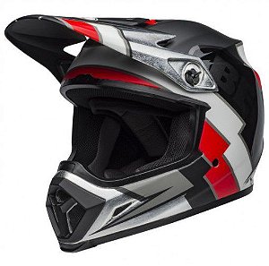CAPACETE BELL MX 9 MIPS TWITCH REPLICA MATTE BLACK RED WHITE - 58