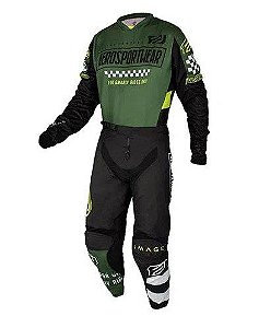 CONJUNTO ASW IMAGE KNIGHT 21 VERDE MILITAR PRETO BRANCO 46/G  EAN :7908377109117