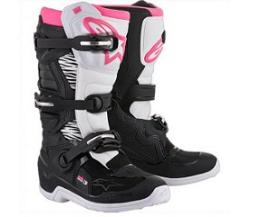 BOTA ALPINESTARS STELLA TECH 3 PRETO BRANCO ROSA 07  EAN :8021506925460