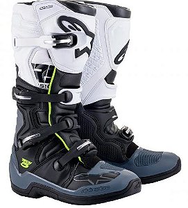 BOTA ALPINESTARS TECH 5 PRETO BRANCO PRATA 09.EAN :8059175111983