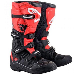 BOTA ALPINESTARS TECH 5 PRETO VERMELHO 10 EAN :8059175288609