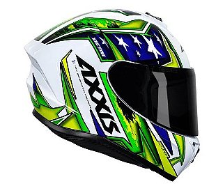 CAPACETE AXXIS DRAKEN PATRIOT GLOSS WHITE 58/M
