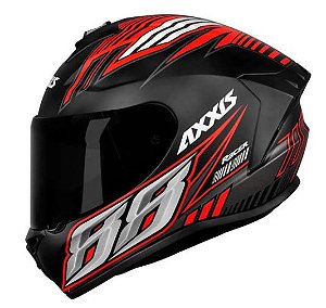 CAPACETE AXXIS DRAKEN RACER MATT BLACK/RED/GREY 60/L