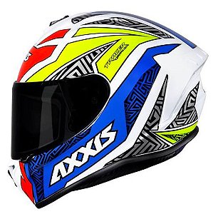 CAPACETE AXXIS DRAKEN TRACER GLOSS WHITE/BLUE/GREY 60/L