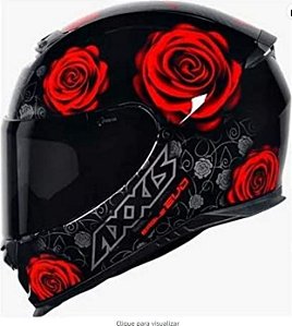 CAPACETE AXXIS EAGLE FLOWERS NEW GLOSS BLACK/RED 58/M